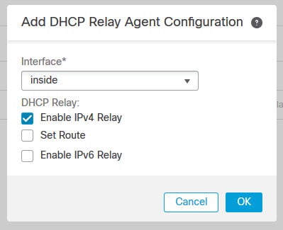 FTD DHCP Relay Agent