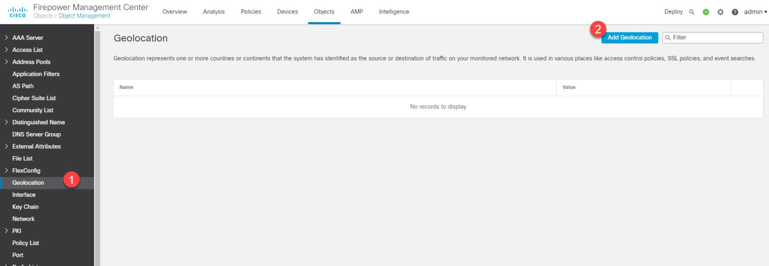 Using the Firepower geolocation | Blue Network Security